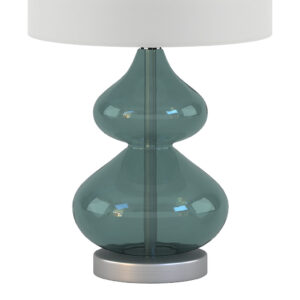 Set of 2 from 510 Design in  Blue. Ellipse Curved Gourd Glass Table Lamp