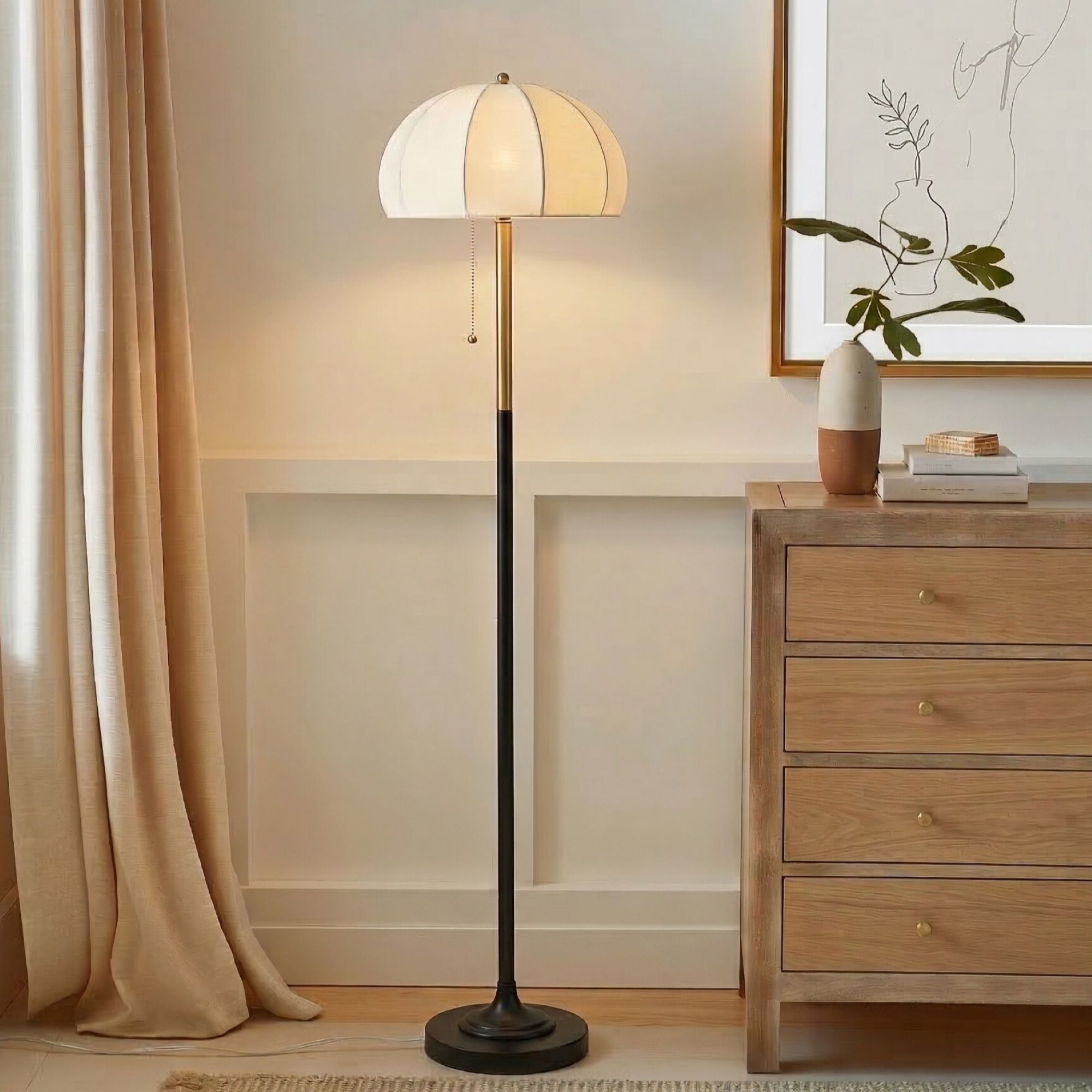Serin Dimmable Floor Lamp with Dome Shade