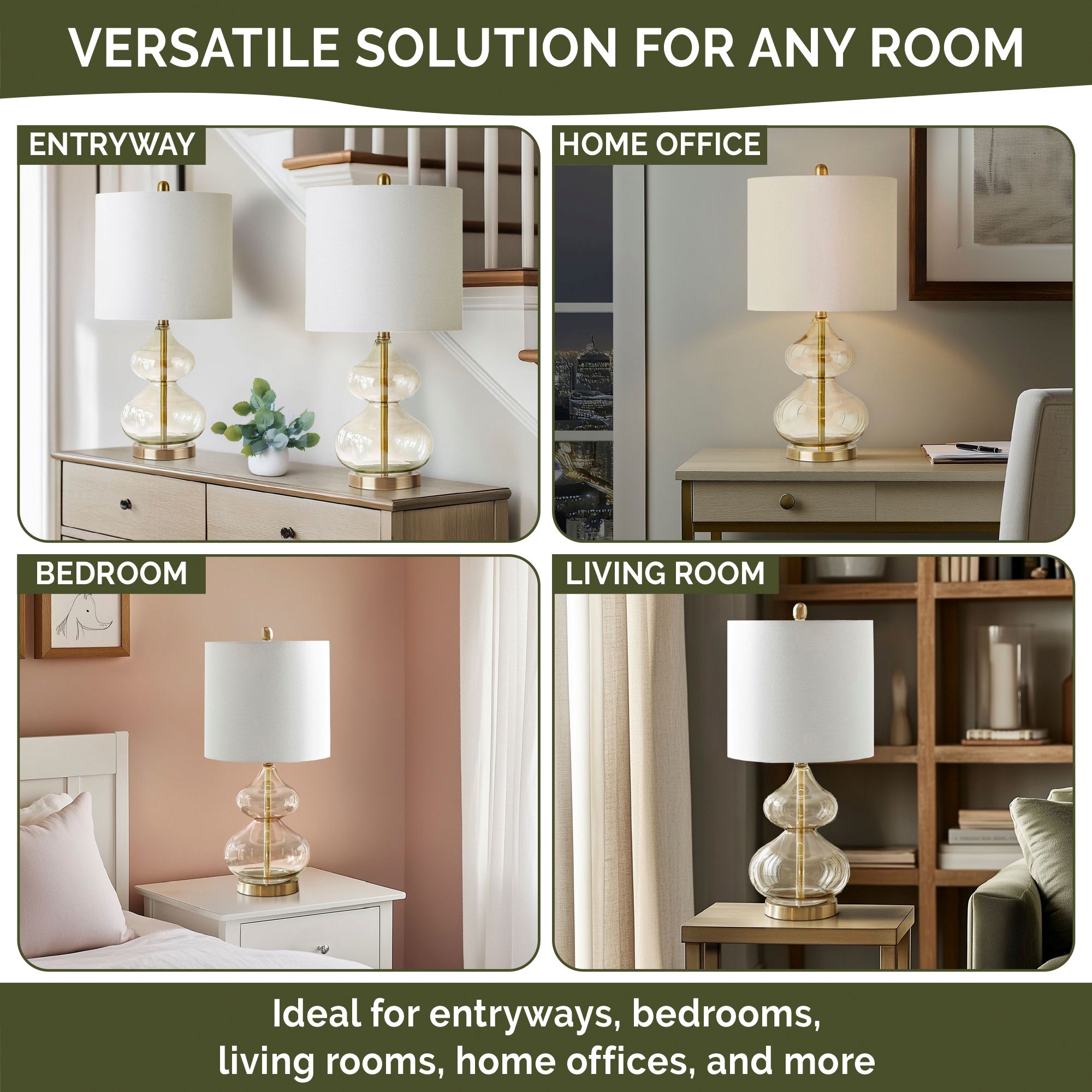 Ellipse Curved Gourd Glass Table Lamp