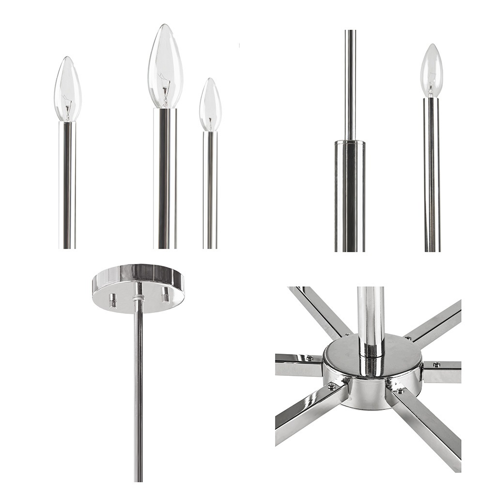 Renzetti 6-Light Contemporary Candelabra Styled Chandelier