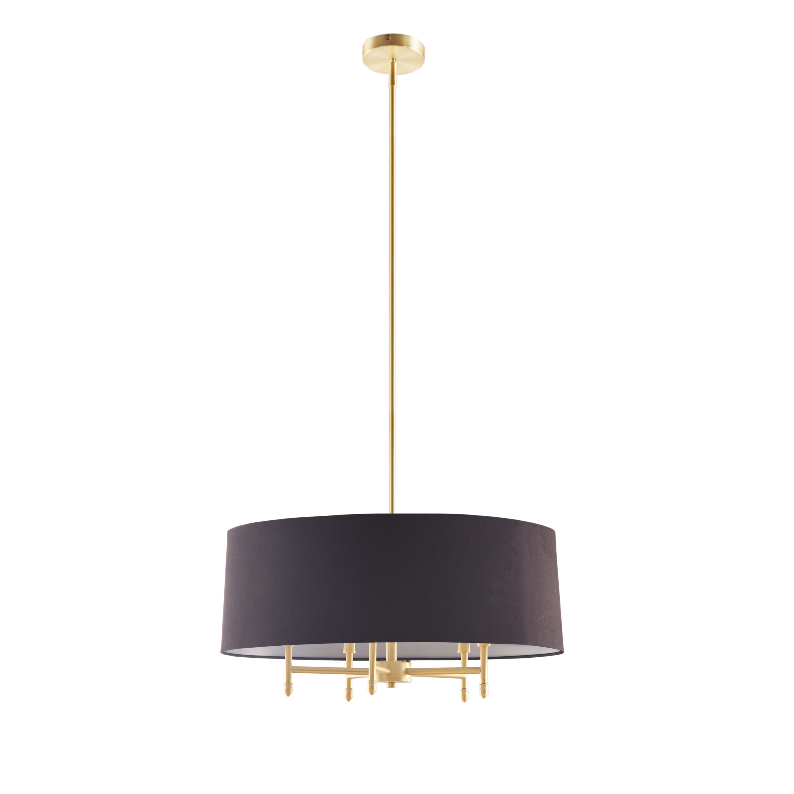Presidio 5-Light Dimmable Chandelier with Drum-shaped Fabric Shade & Adjustable Height