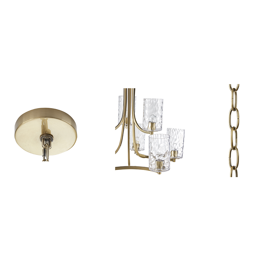 Opulentia 9-light Round Tiered Chandelier with Textured Glass Shades