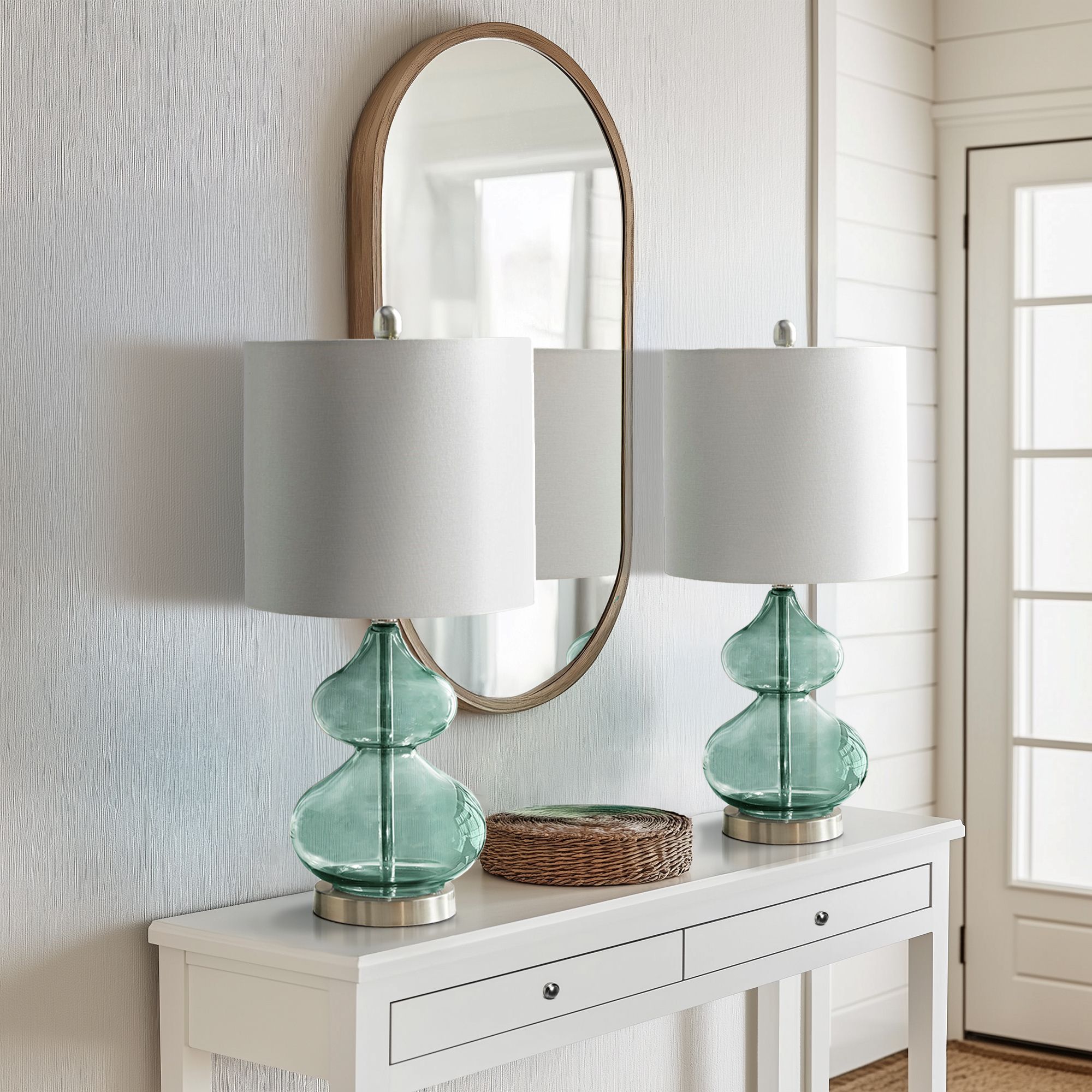 Ellipse Curved Gourd Glass Table Lamp