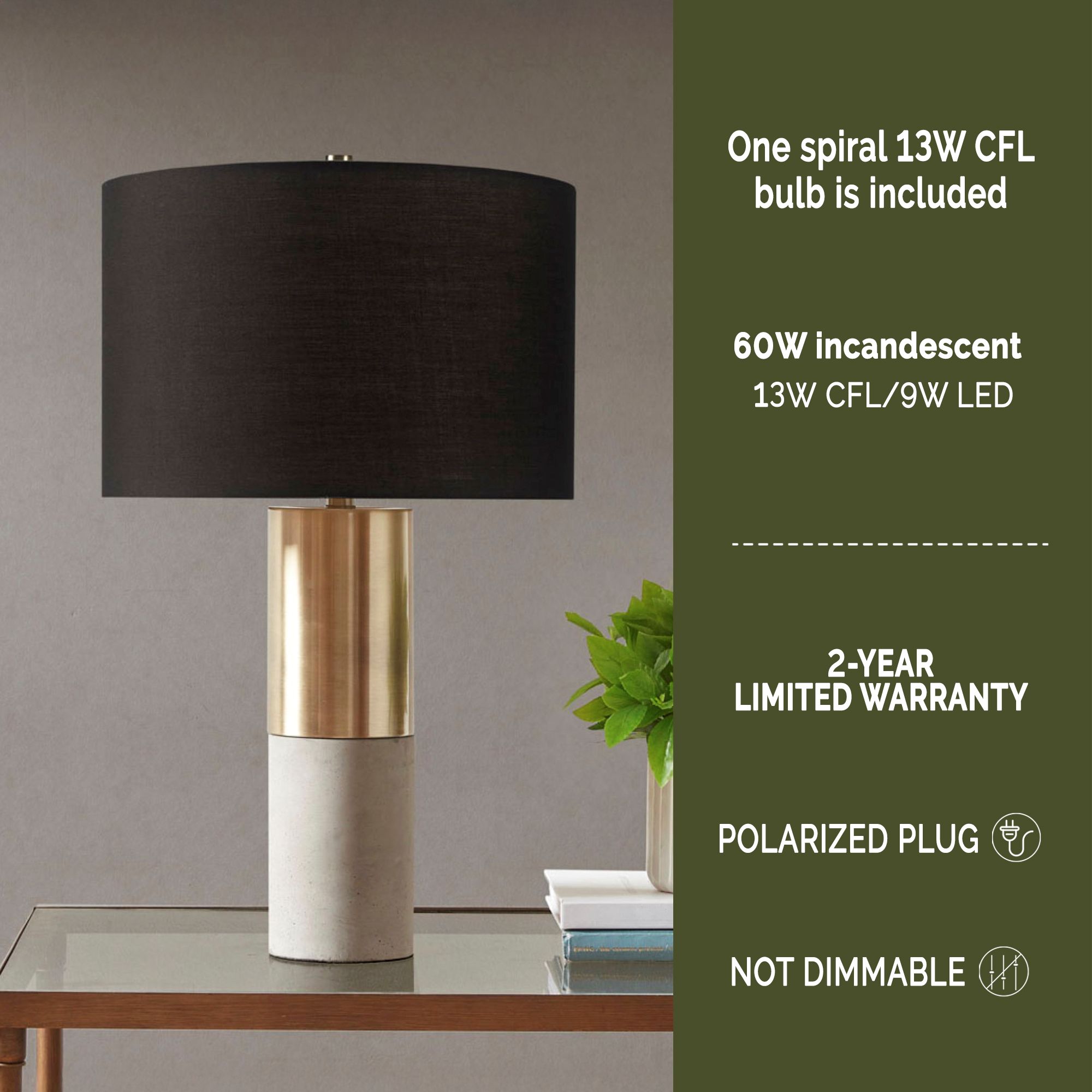 Fulton Metal and Concrete Table Lamp