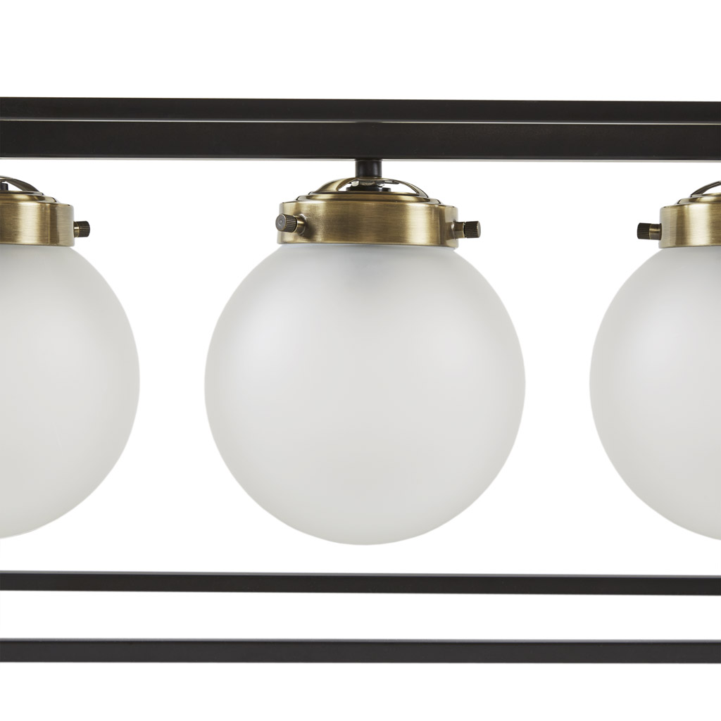 Helena 6-Light Frosted Glass Globe Linear Chandelier