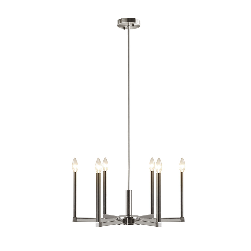 Renzetti 6-Light Contemporary Candelabra Styled Chandelier