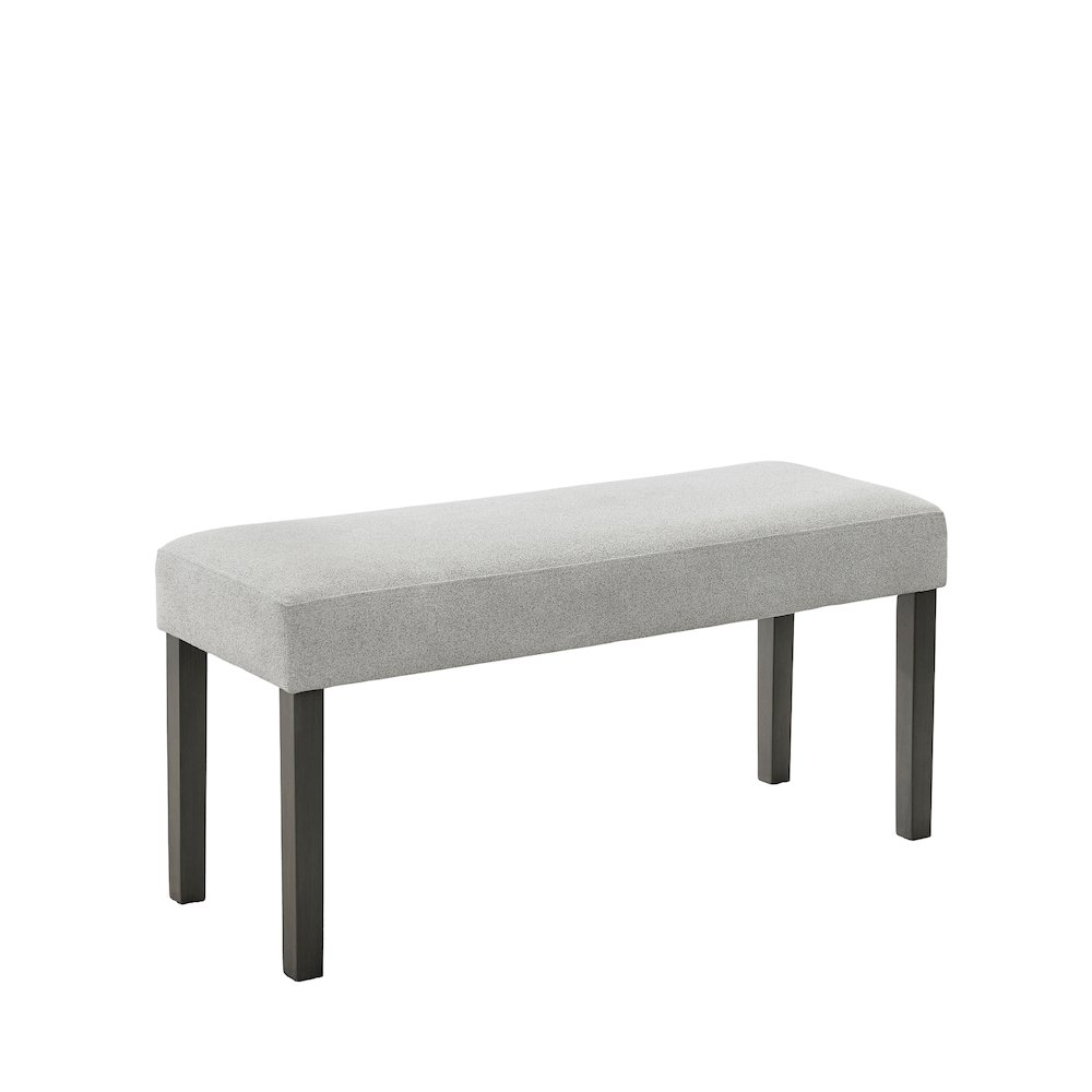 Selena Light Gray Fabric Upholstered 40″ Bench with Dark Gray Wood Frame