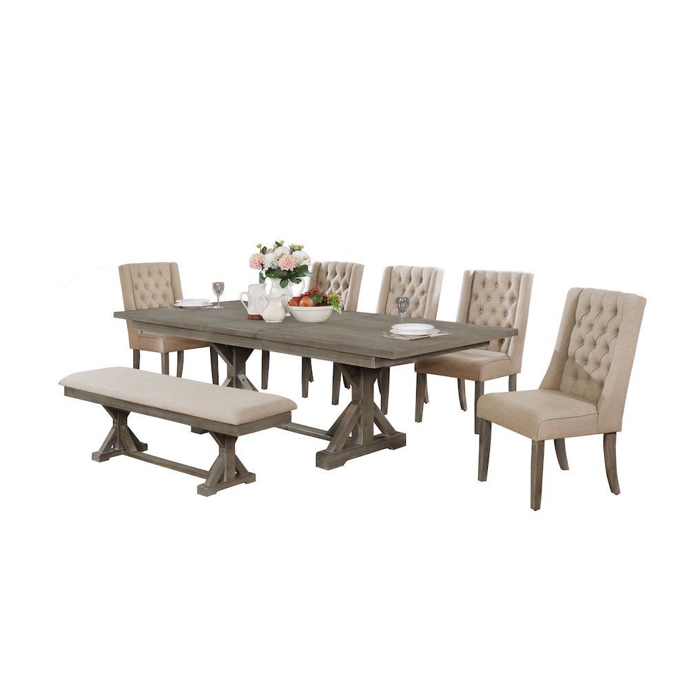 Classic Extension Dining 7 Piece Set w/18″Center Leaf
