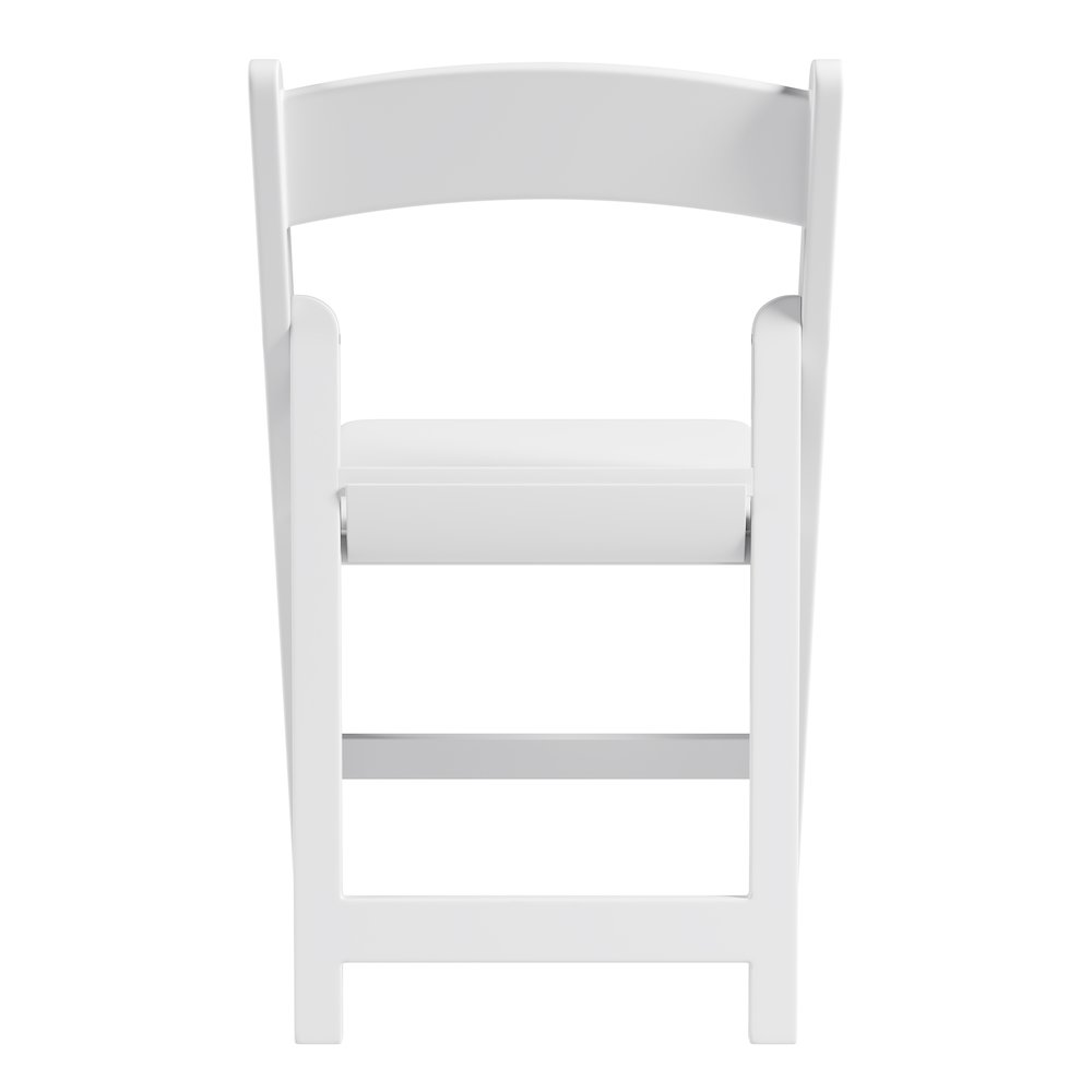 4-Pack White Resin Folding Chairs with Padded Seat