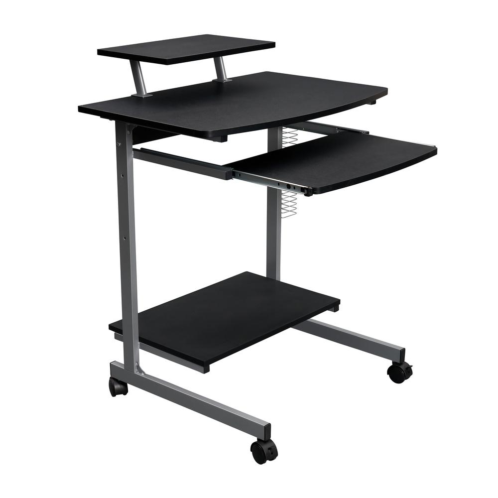 Compact Computer Cart With Storage . Color: Graphite