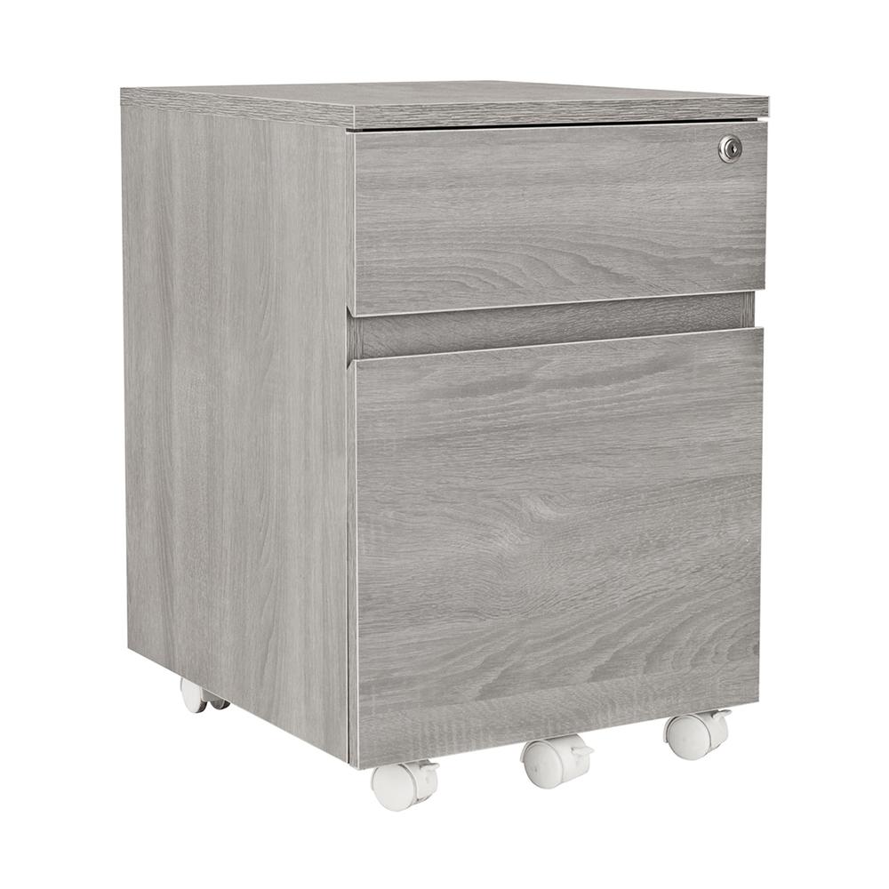 Rolling two Drawer Vertical Filing Cabinet with Lock and Storage