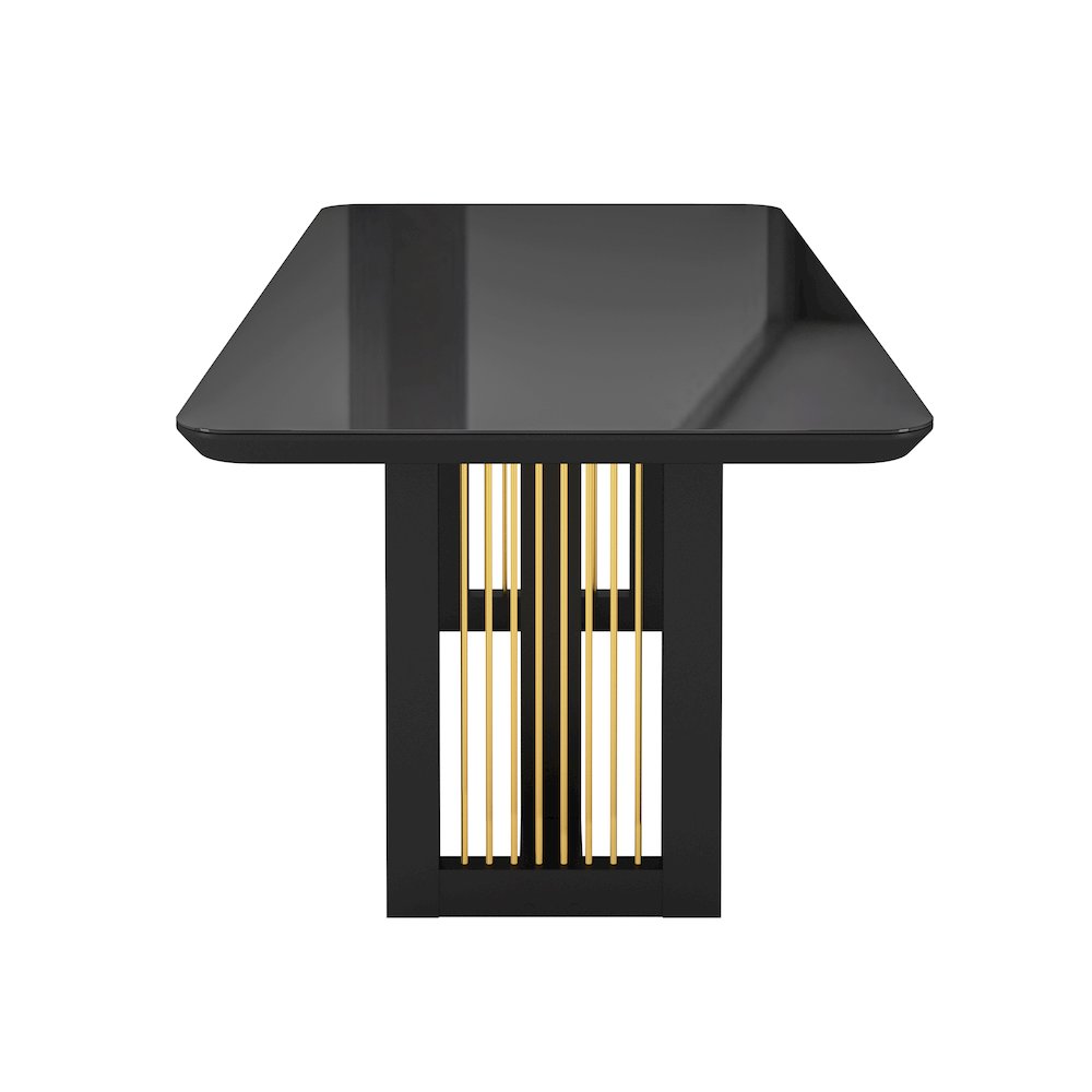Modern 6 Seater Dining Table with Gold Accents