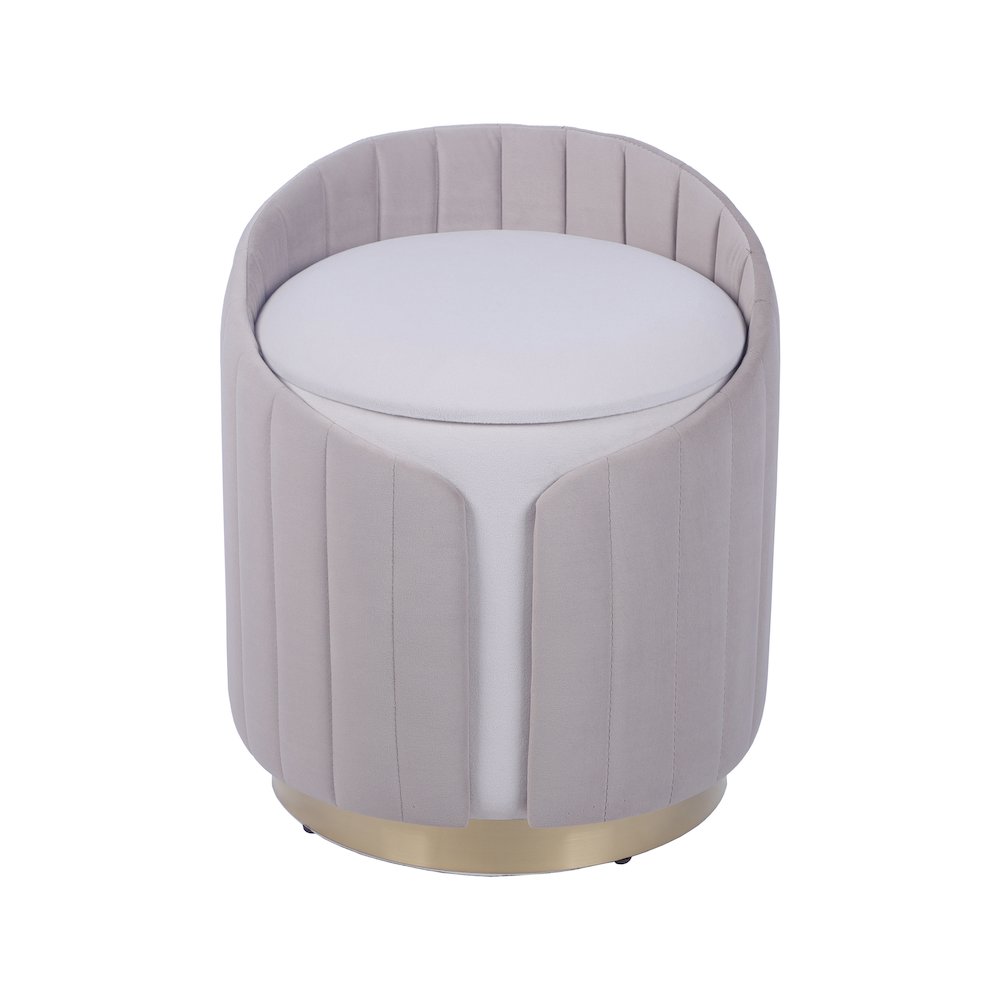 Two-Toned Ottoman with Storage or Vanity Stool