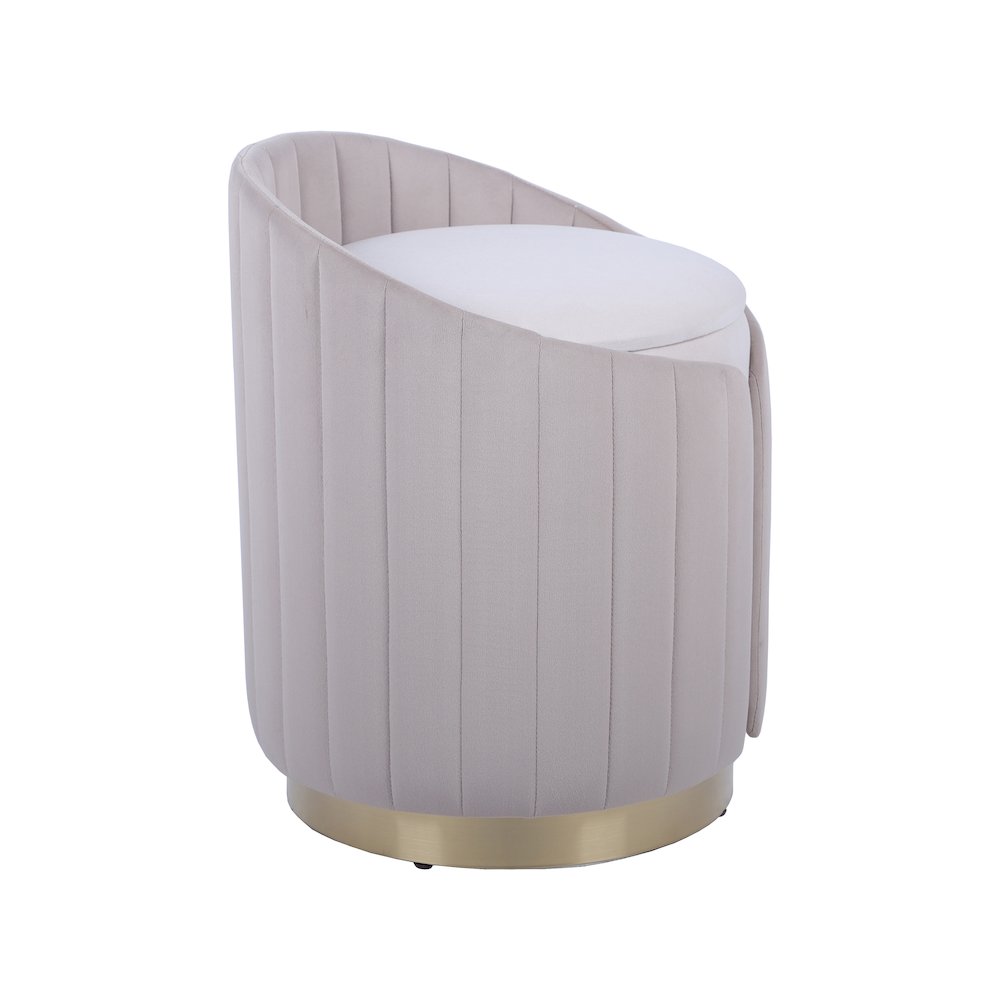 Two-Toned Ottoman with Storage or Vanity Stool