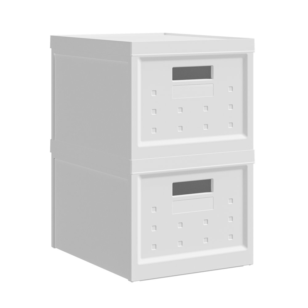Set of 2 Stackable Storage Box with Lids for Home or Office Organization
