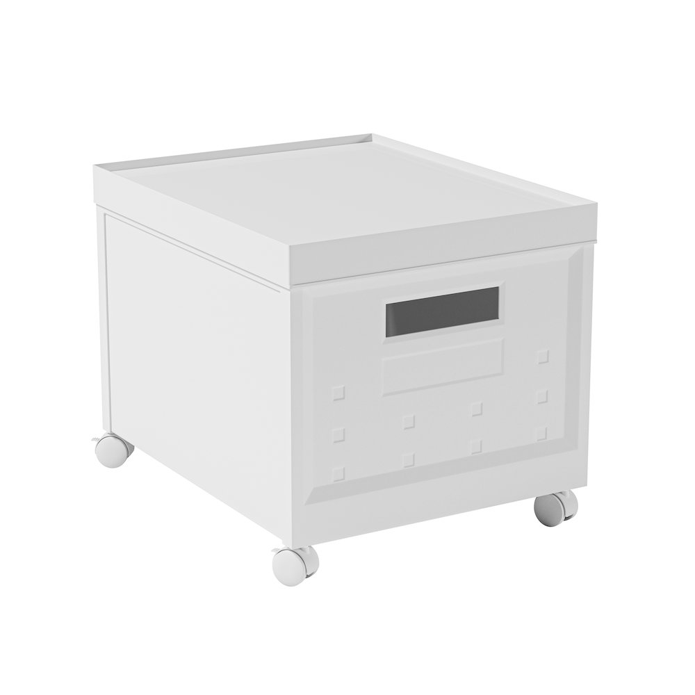 Set of 2 Stackable Rolling File Boxes with Lids and 10 Hanging Files