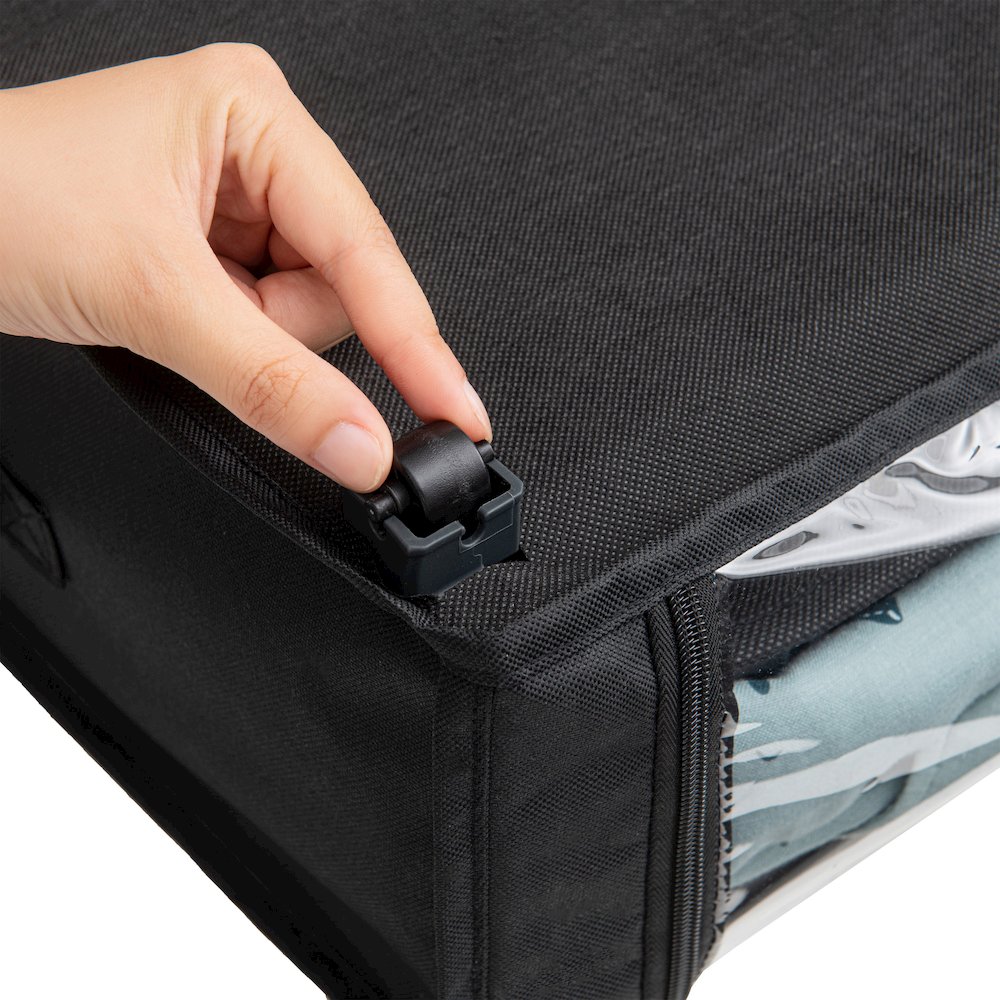 Set of 2 Under-Bed Rolling Storage Container with Transparent Cover