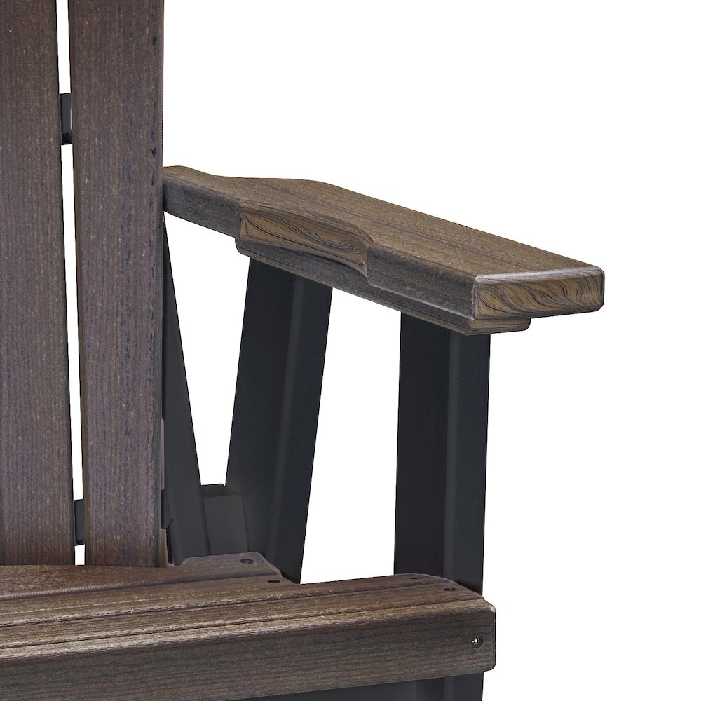 Fan Back Balcony Glider in Brazilian Walnut on a Black Base