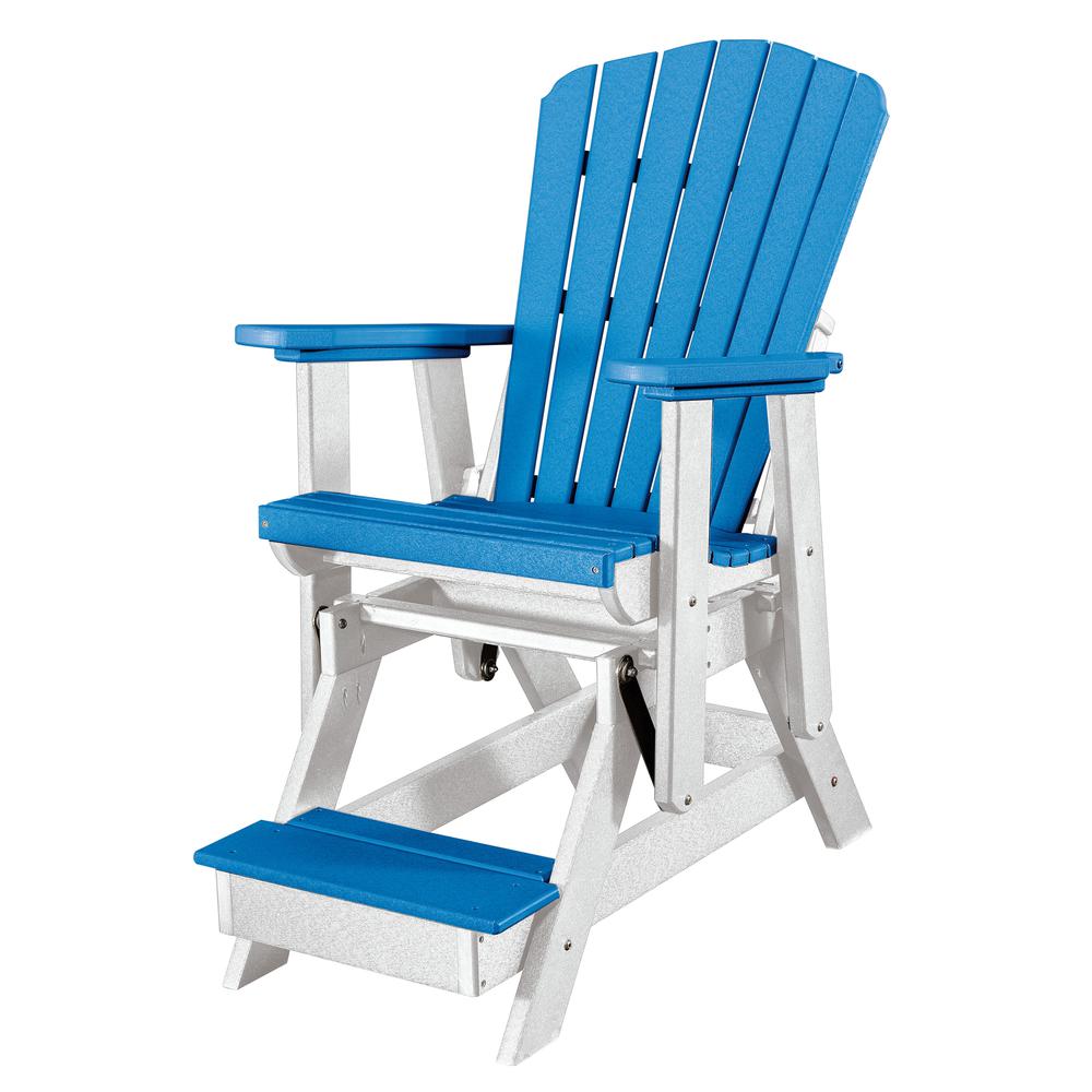 Fan Back Balcony Glider Made in the USA- Blue