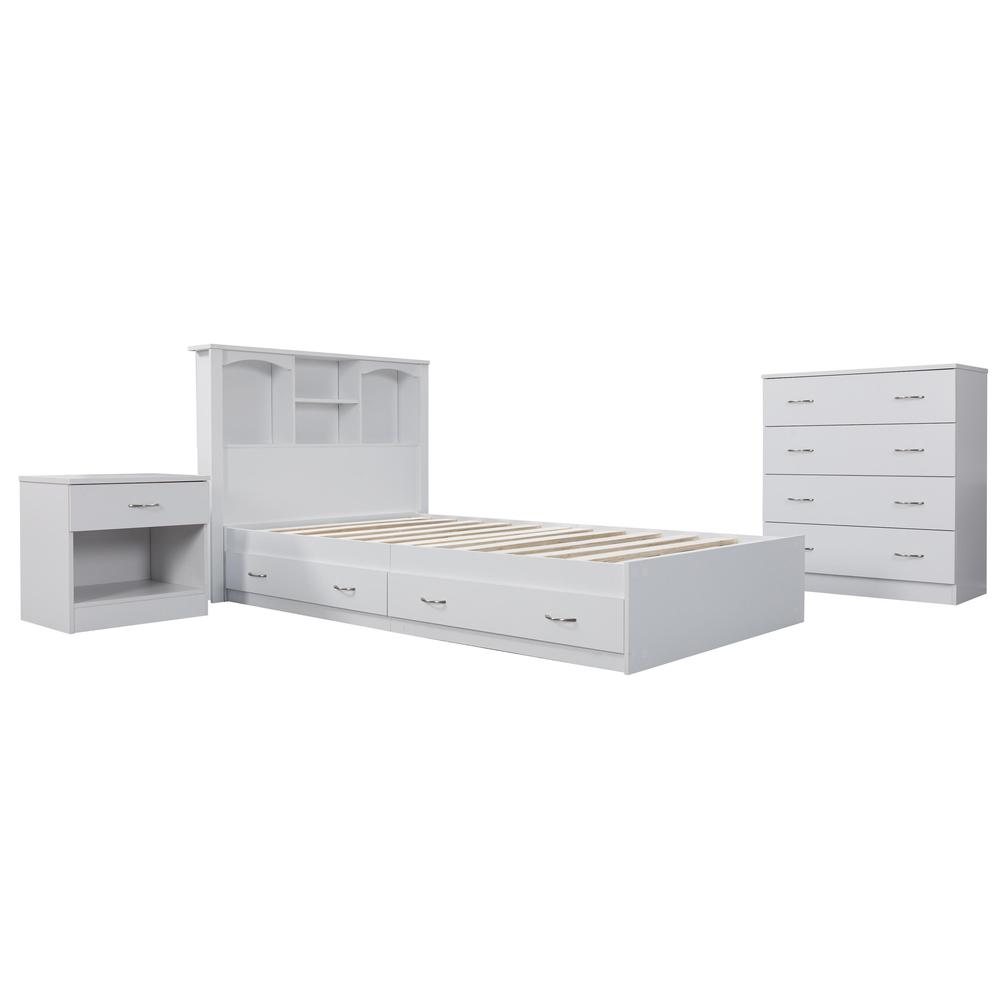 Complete 4 Piece Bedroom Set in White