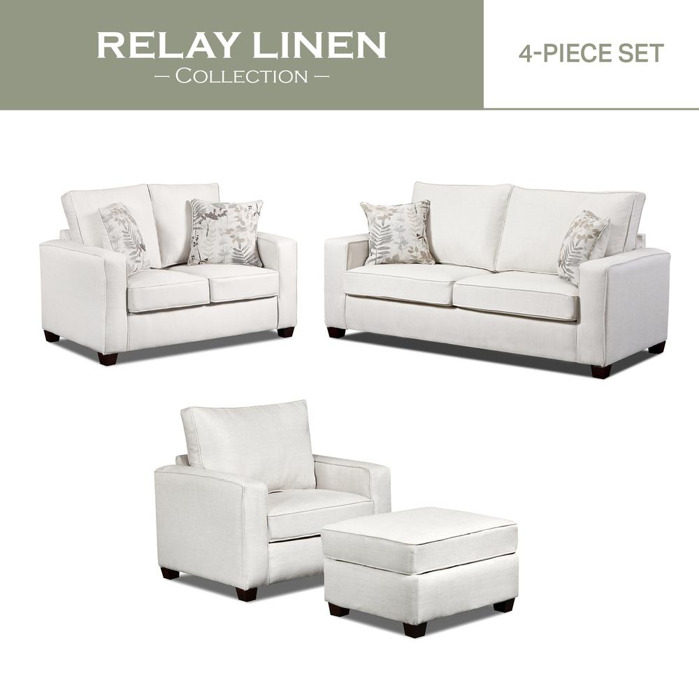 Living Room Relay Linen 4-Piece Set with Sleeper