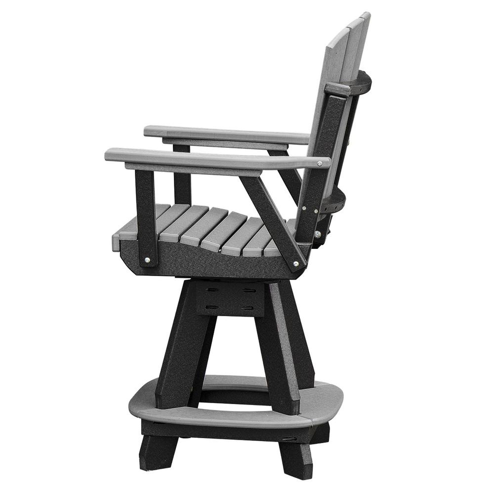 OS Home and Office Model 130-C-LGB Counter Height Swivel Arm Chair in Light Gray on a Black Base