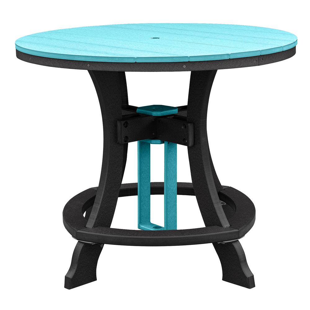 OS Home and Office Model CR130ARB-K Five Piece Round Counter Height Dining Set in Aruba Blue on a Black Base