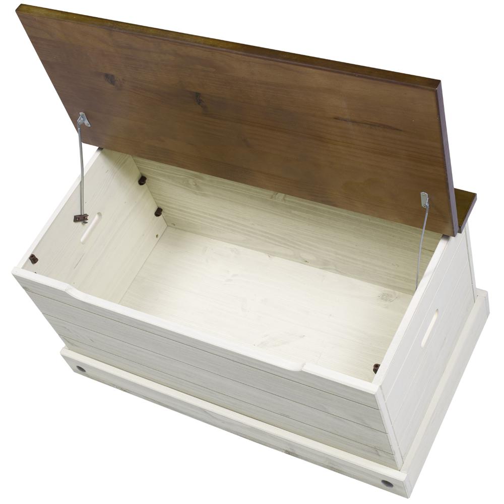 Model CADB440 Cottage Series Wood Storage Trunk in Distressed White