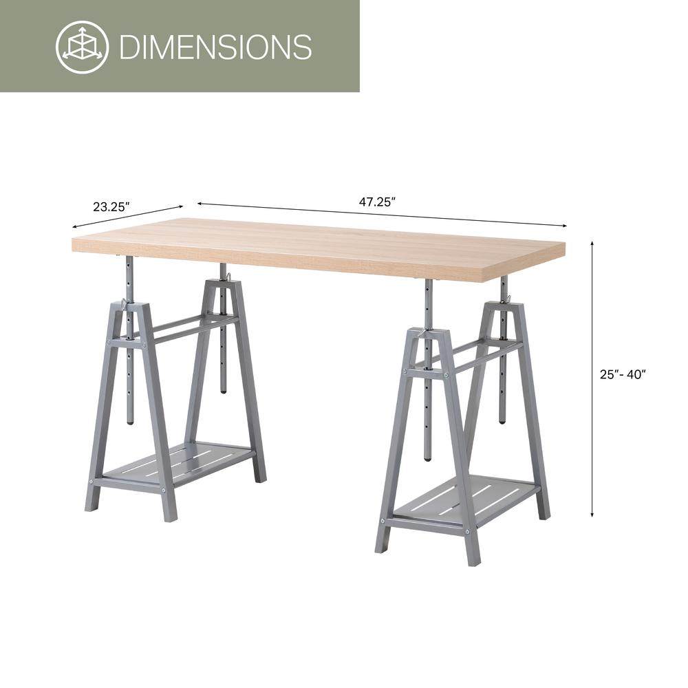 Kyndall Laine Select Model KYLN22 Variable Height Desk with Metal Base