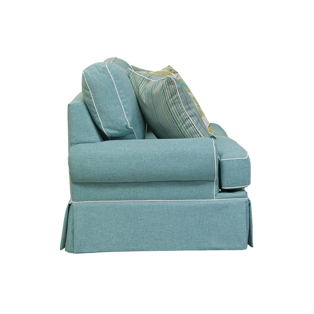 American Furniture Classics Coastal Aqua Sofa with Four Accent Pillows
