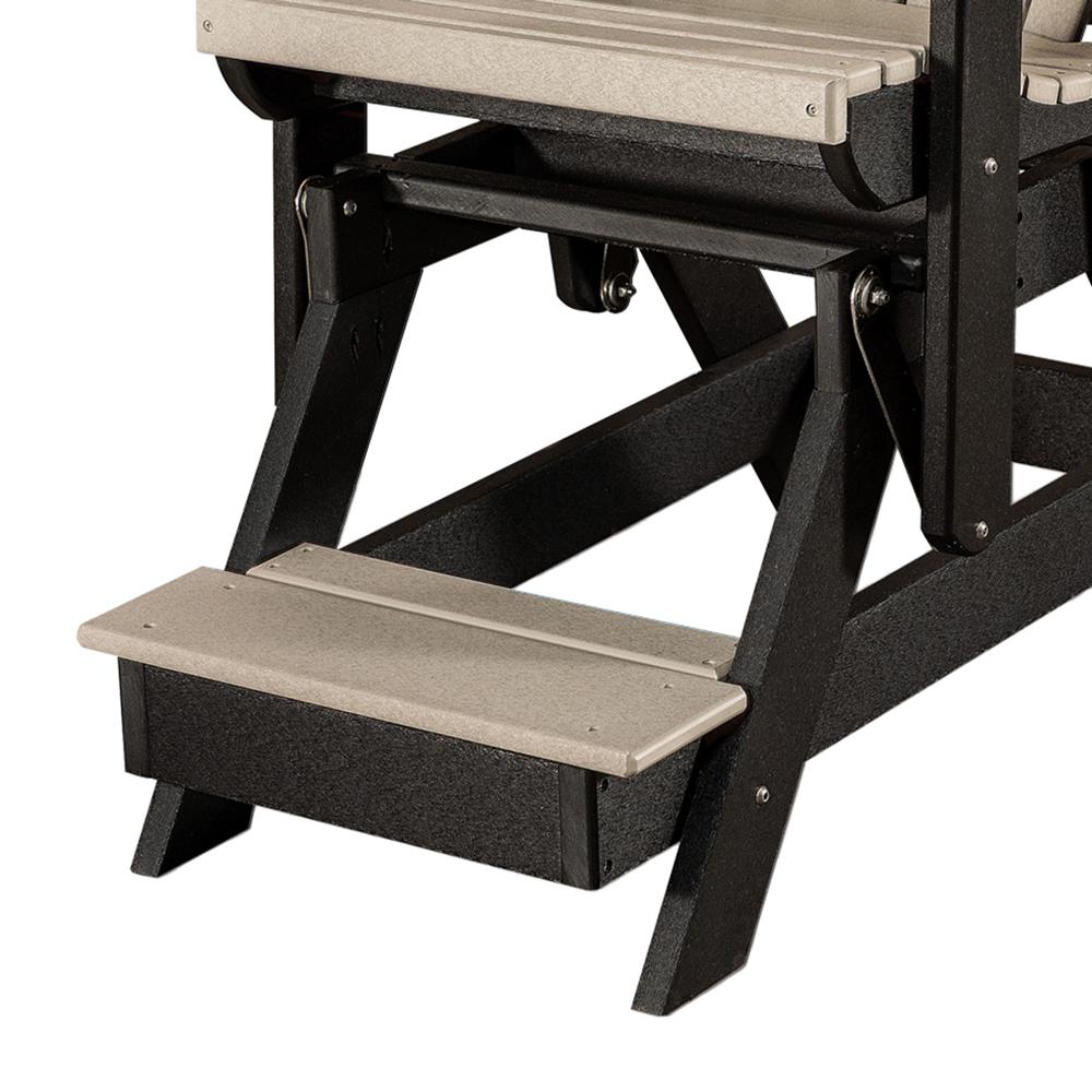 OS Home and Office Model 516WWBK-K Double Balcony Height Glider with Center Table in Weatherwood and Black