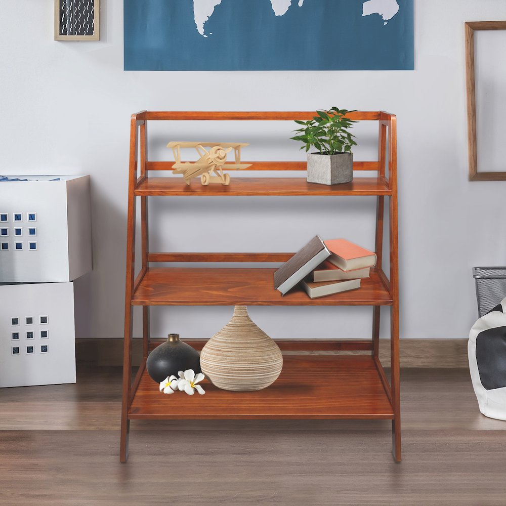 Metro 100% Solid Wood 34″ Wide 3-Shelf Bookcase