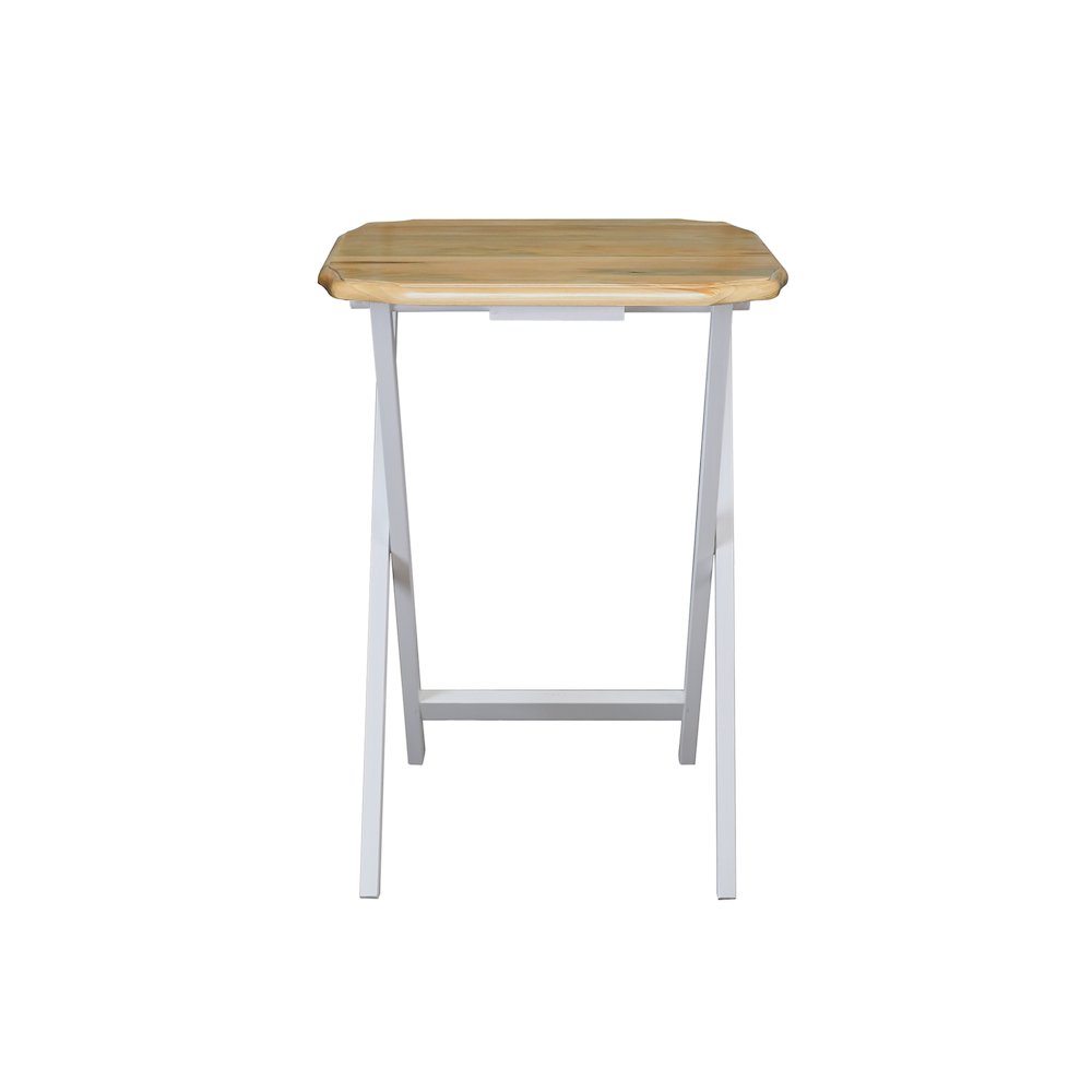 Medallion 2pcs Tray Table Set – Natural/White