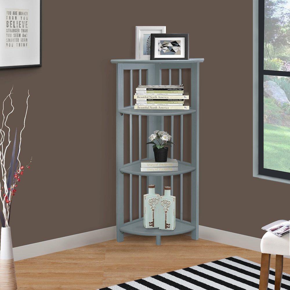 Casual Home Mission 4-Shelf Corner Folding Bookcase