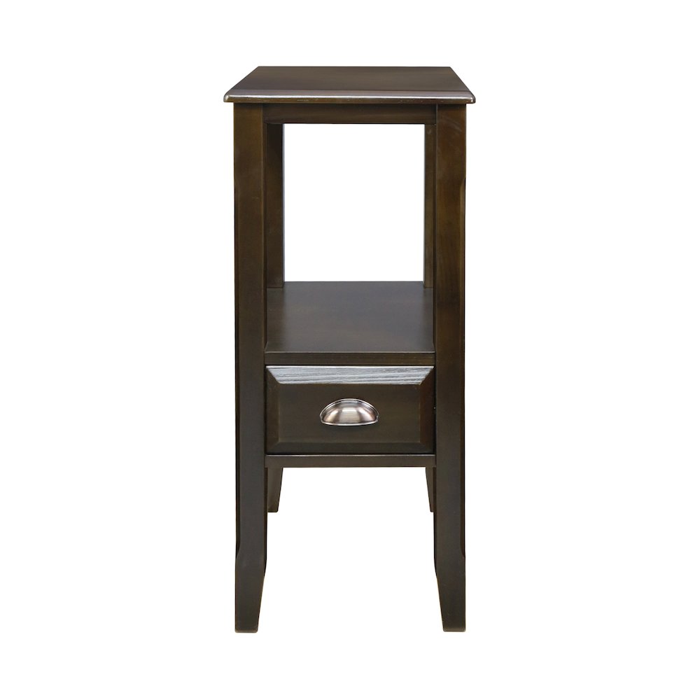2-Tier Tall Side Table with Drawer – Java