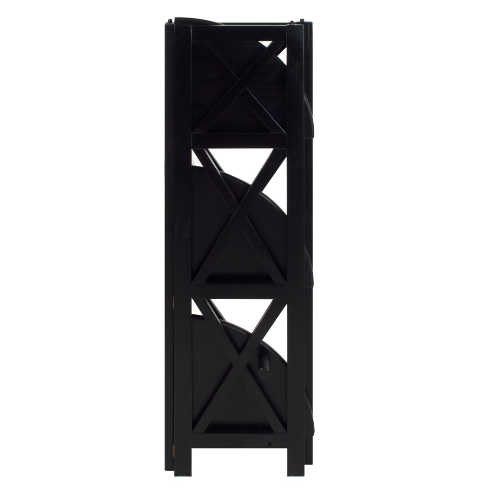 Montego 4-Shelf Corner Folding Bookcase-Black