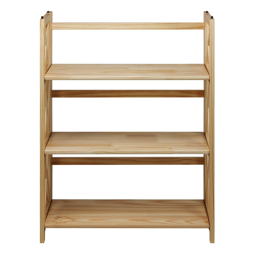 Montego 3-Shelf Folding Bookcase -Natural