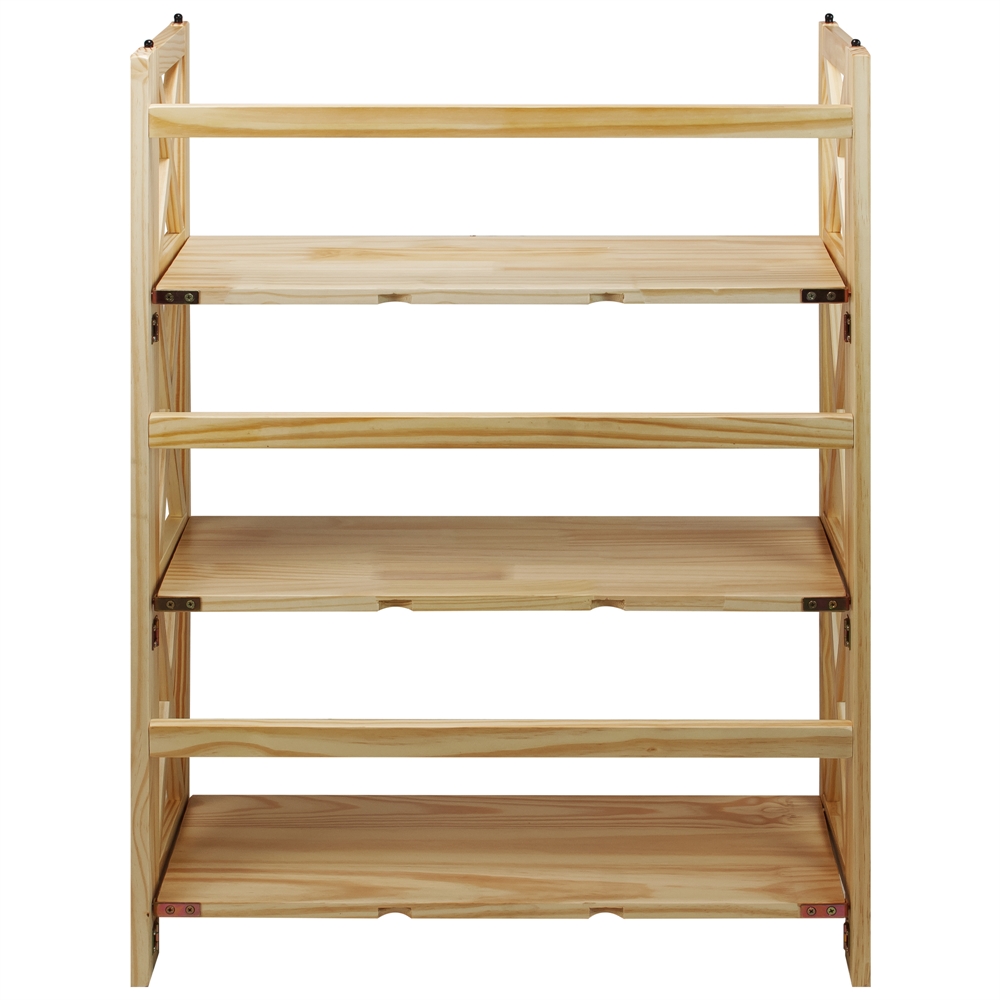 Montego 3-Shelf Folding Bookcase -Natural