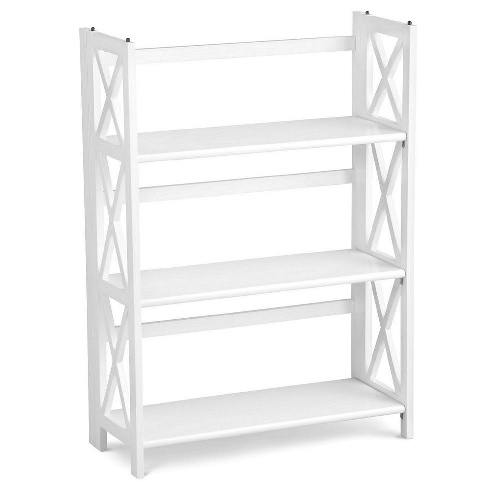 Montego 3-Shelf Folding Bookcase – White