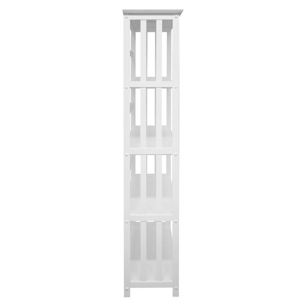 Mission Style 5-Shelf Bookcase – White
