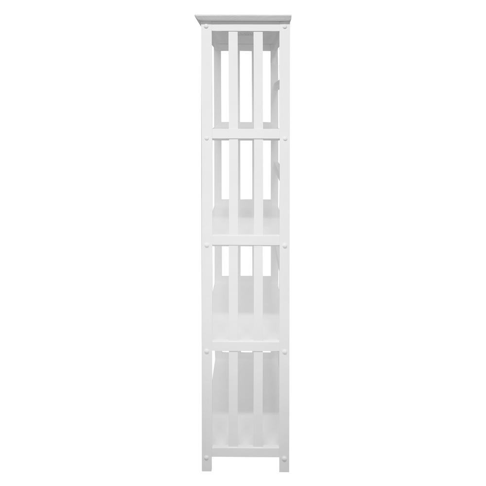 Mission Style 5-Shelf Bookcase – White