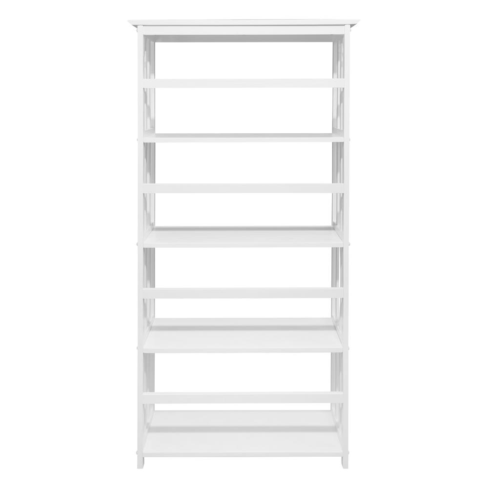 Mission Style 5-Shelf Bookcase – White