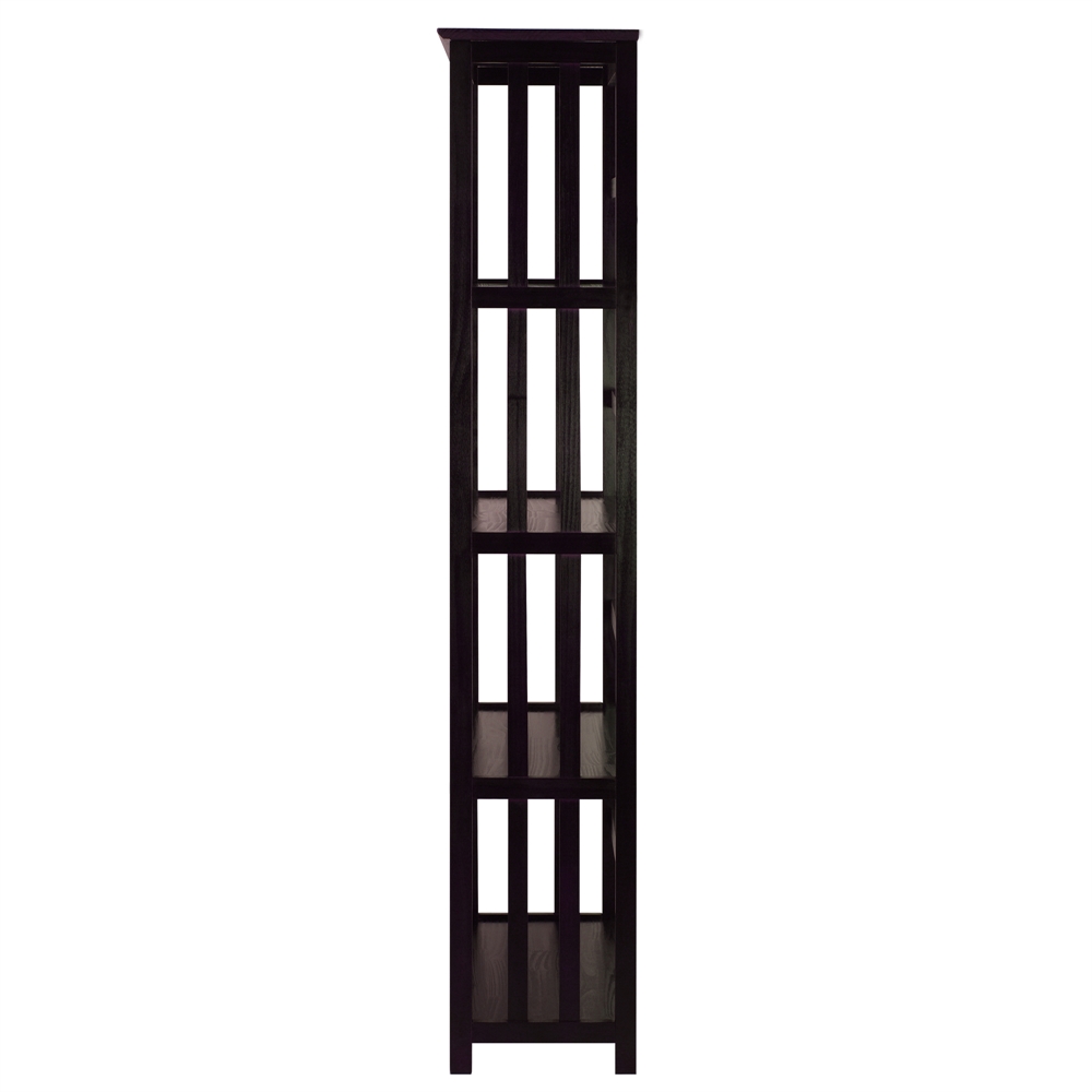 Mission Style 5-Shelf  Bookcase-Espresso