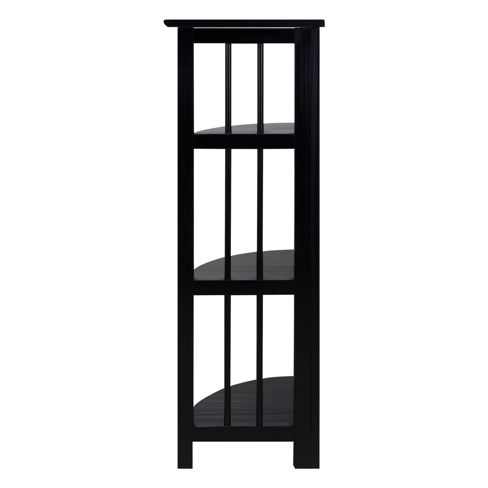 4-Shelf Corner Folding Bookcase-Black