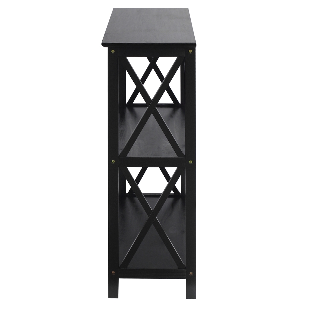Montego 3-Shelf Bookcase-Black