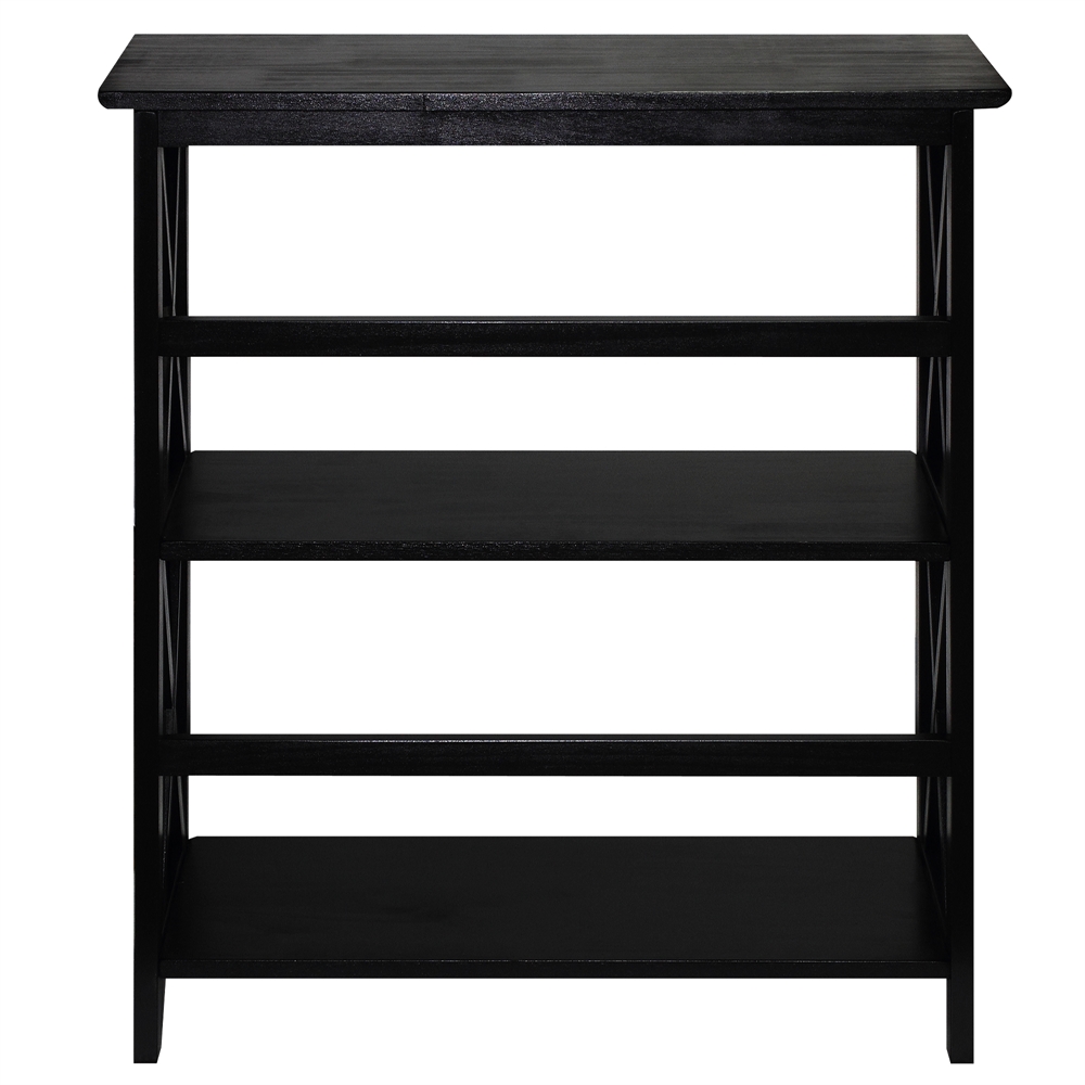 Montego 3-Shelf Bookcase-Black