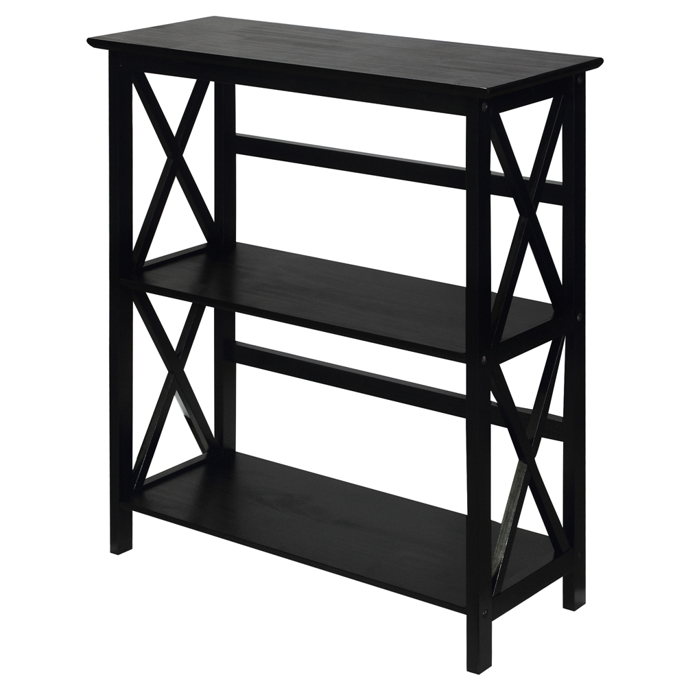 Montego 3-Shelf Bookcase-Black