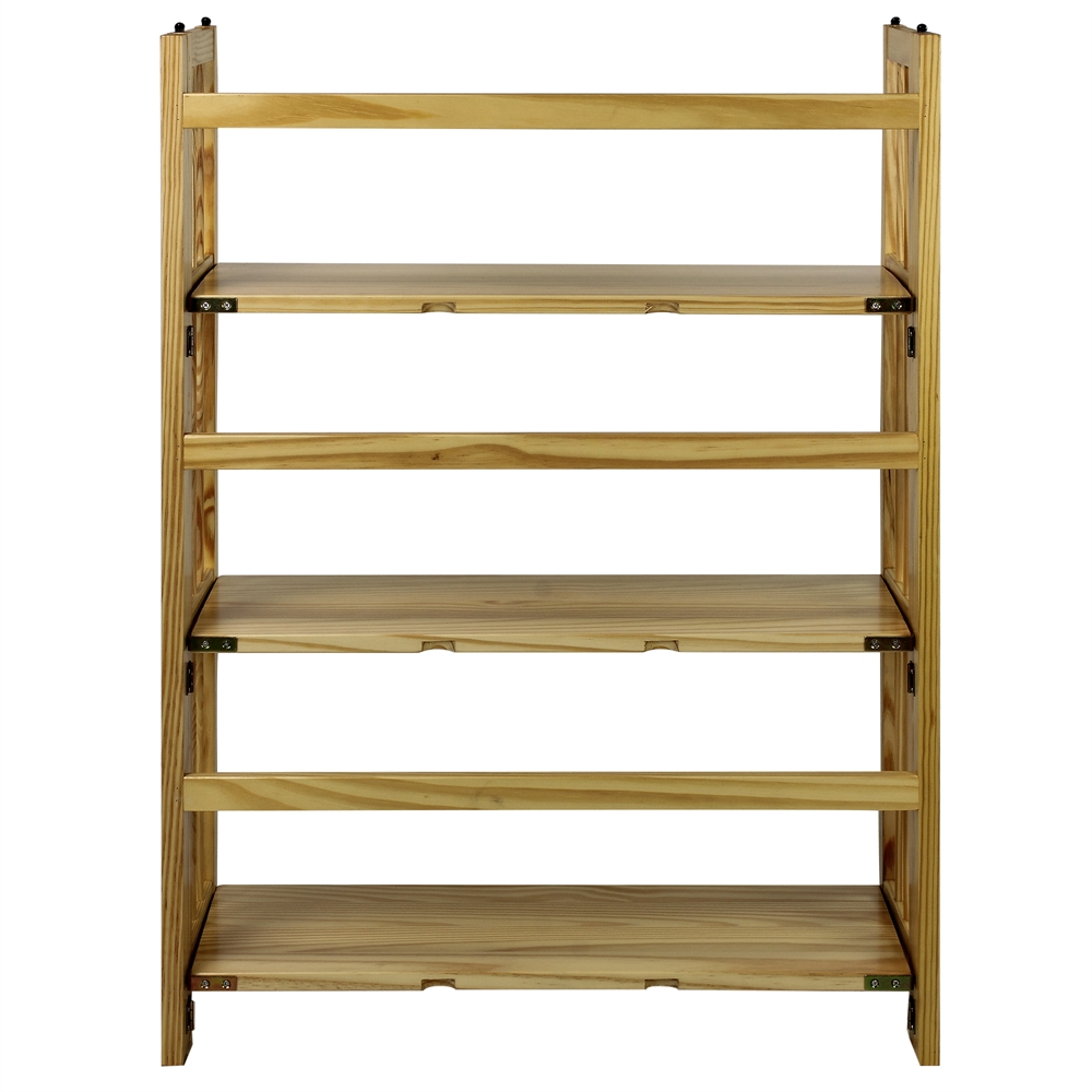 3-Shelf Folding Stackable Bookcase 27.5″ Wide-Natural