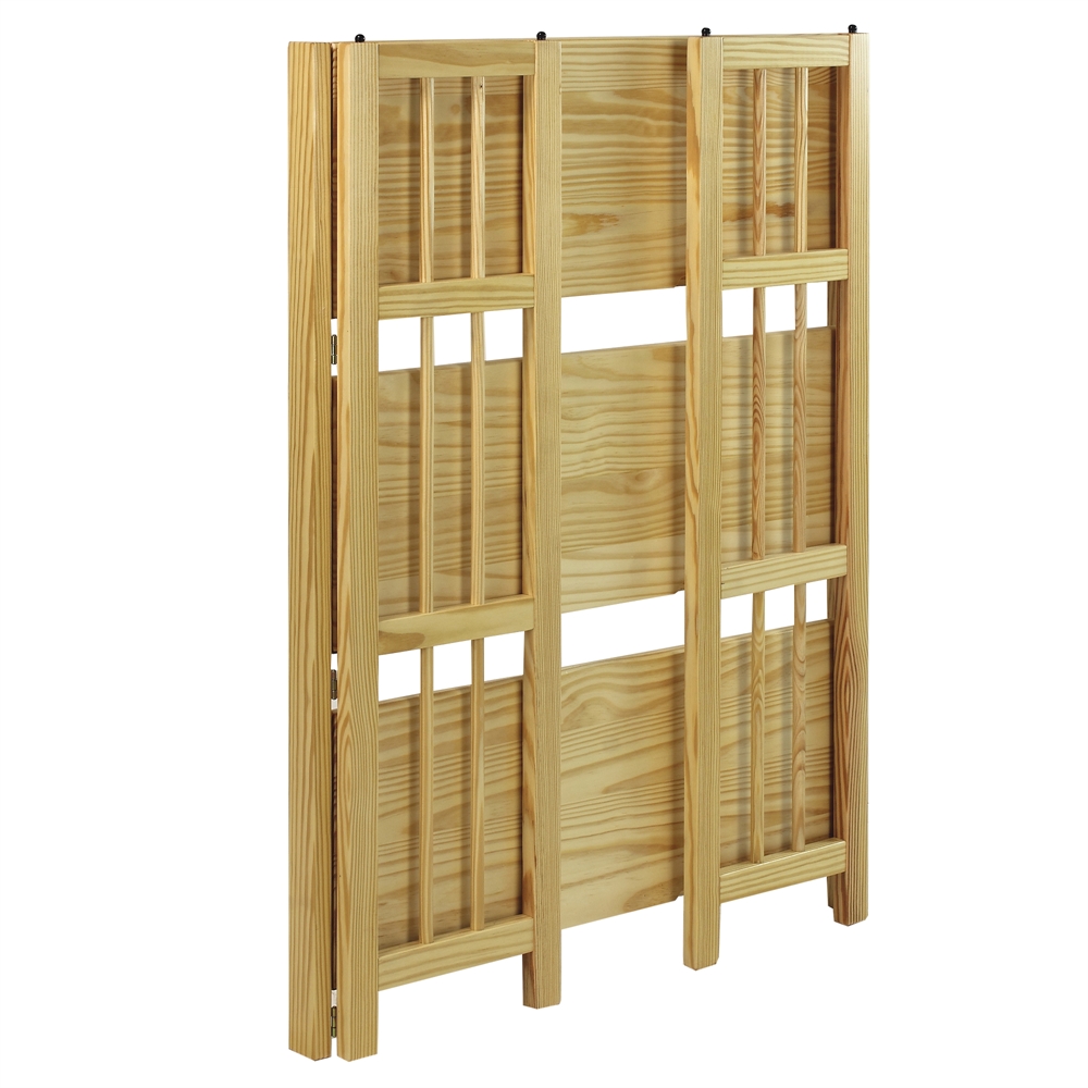 3-Shelf Folding Stackable Bookcase 27.5″ Wide-Natural