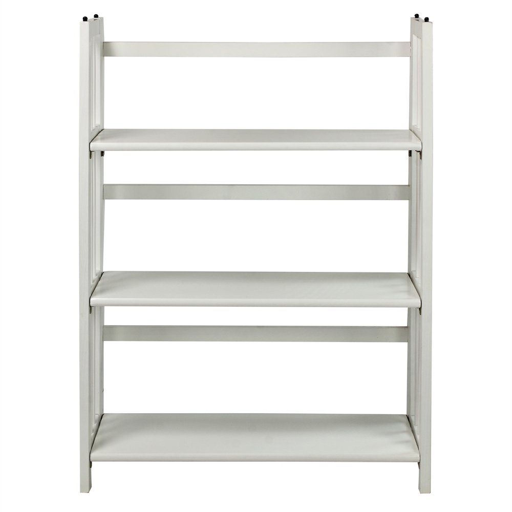 3-Shelf Folding Stackable Bookcase 27.5″ Wide-White